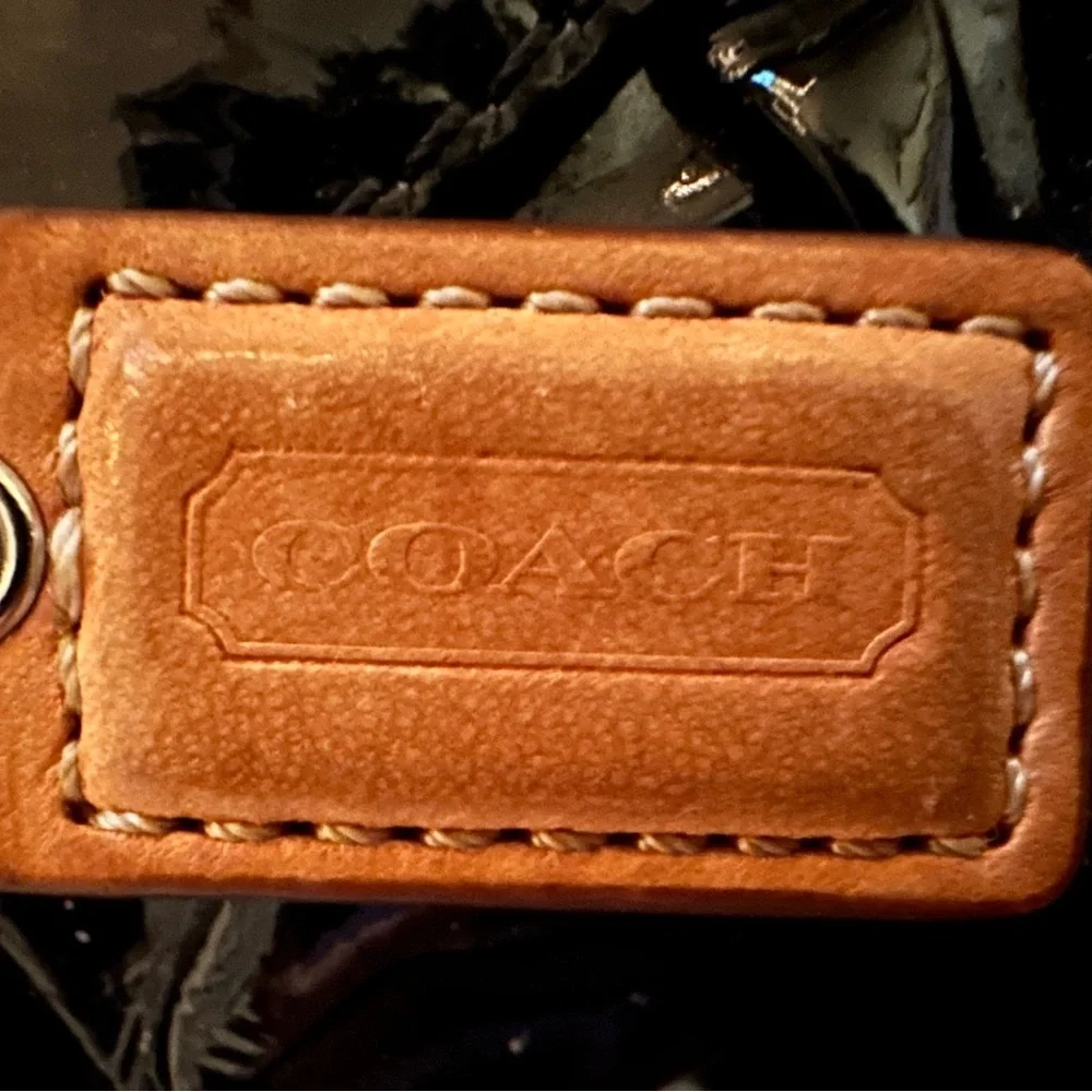 COACH Black Patent Leather Op Art Wristlet